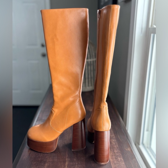 Jeffrey Campbell Timewarp Platform Heeled Boots- Natural - Picture 11 of 17